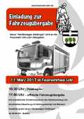 Einladung zur Fahrzeugübergabe des Gerätewagen-Gefahrgut